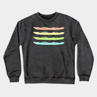 Pastel Rainbow Colored Kayaks Crewneck Sweatshirt